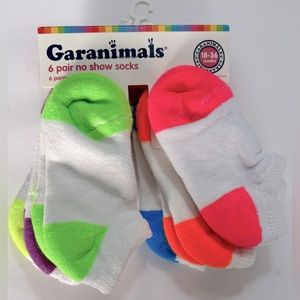 Garanimals Toddler 18-36 Months 6 Pair Assorted Color Pack No Show Socks New